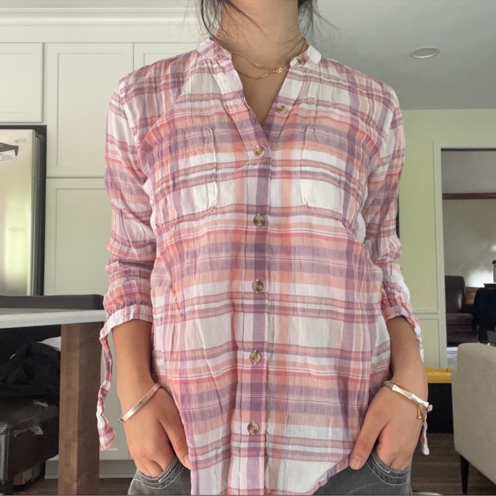 Abercrombie Pink Plaid Button-Down Shirt